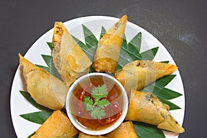 Por Pieer Tod with cheese inside Thai Spring Roll