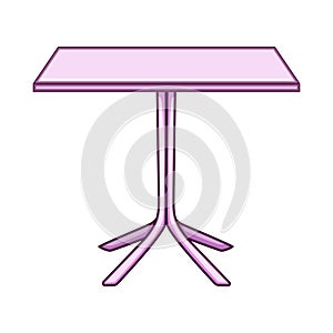 por plastic table cartoon vector illustration