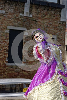 Porait of a costumed venitian performer