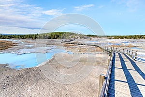 Porcelain Basin Trail at Norris Geyser Basin in Yellowstone National Park