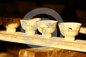 Porcelain bowl in sunlight,Jingdezhen China