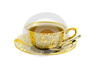 Porcelain cup on a white background