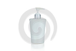 Porcelain liquid soap dispenser isolated on white background