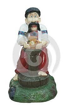 Porcelain sculpture of a Kozak with a beer mug