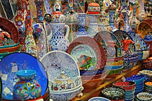 Porcelain souvenirs of Istanbul Grand Bazaar