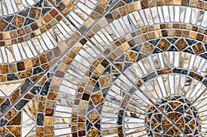 Porcelain stonewear tile of a multi-colored mosaic