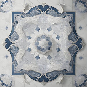 Porcelain tiles pattern radiating elegance generated by Ai photo