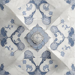 Porcelain tiles pattern radiating elegance generated by Ai photo