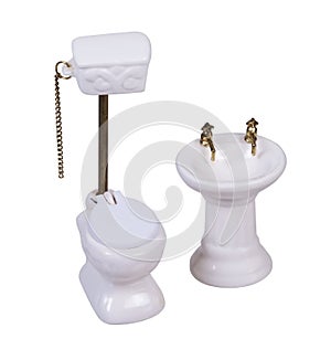 Porcelain Toilet with Pull Chain