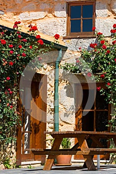 Porch with beautiful flowers