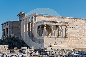 The Porch of the Caryatids in The Erechtheion an ancient Greek t