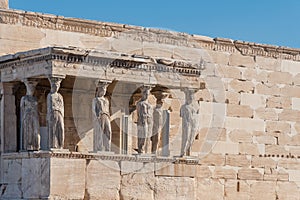 The Porch of the Caryatids in The Erechtheion an ancient Greek t