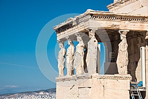 The Porch of the Caryatids in The Erechtheion an ancient Greek t