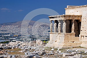 Porch of the Caryatids in Erechtheum, Athens