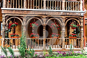 Porch decorated with flowers