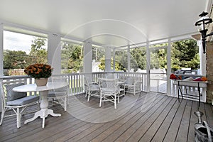 Porch in luxury home photo