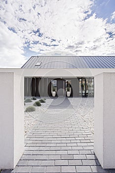 Porch of modern villa