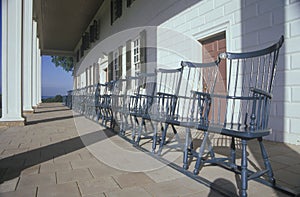 Porch at Mt. Vernon, home of George Washington, Mt. Vernon, Alexandria, Virginia