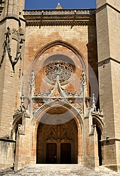 Porch of Notre-Dame-et-Saint-Privat cathedral in Mende