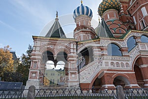 Porch of St. Basil's Cathedral in Moscow on red square
