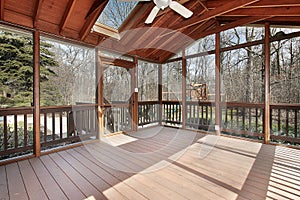 Porch in suburban home