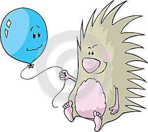 Porcupine and balloon