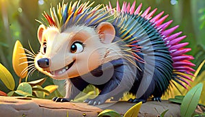 Porcupine Erethizon dorsatum rodent smile quill bearing