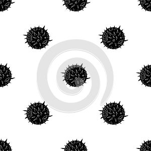 Porcupine fish icon in black style isolated on white background. Sea animals symbol stock vector illustration.