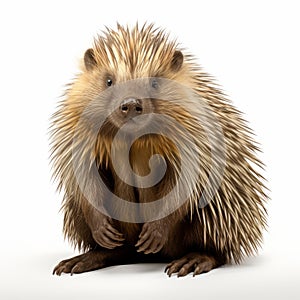 Porcupine Photo: High-resolution, Photorealistic And Detailed Image On White Background