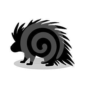 Porcupine rodent mammal black silhouette animal