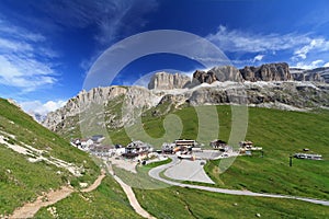 Pordoi pass and mountain
