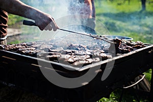 Pork, beef and fish grill