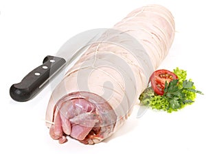 Pork Belly Joint Roast - Boned and Rolled - Isolated photo