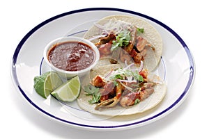 Pork and cactus tacos photo