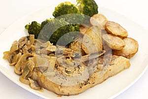 Pork chop with mushroom cream sauce