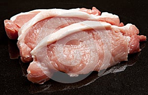 Pork chop raw meat