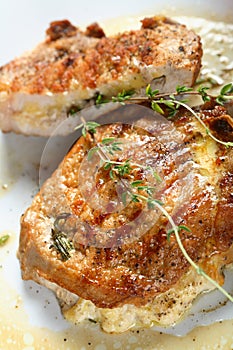 Pork chops stuffed with cheese photo