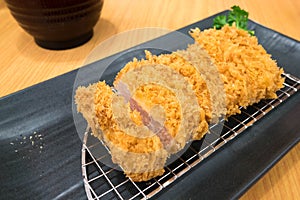 Pork deep fried cutlet Japanese famous Tonkatsu