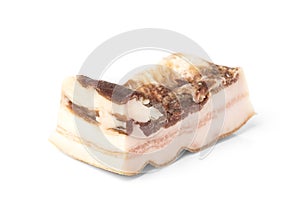 Pork dried meat with fat isolated.