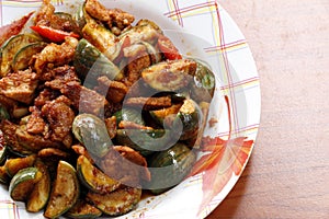 Pork Fried Eggplant Curry