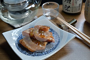 Pork jowl dish Japanese style