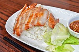 Pork jowl dish Thai style photo