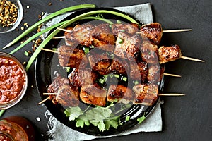 Pork kebabs, bbq meat