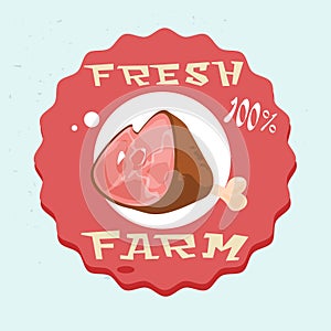 Pork Lad Pig Meat Eco Fresh Farm Logo