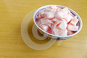 Pork lard, raw fat photo