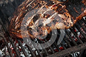 Pork leg grilled photo
