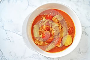 Pork Massaman curry, Thai curry with the taste of sweet and a little spicy taste photo