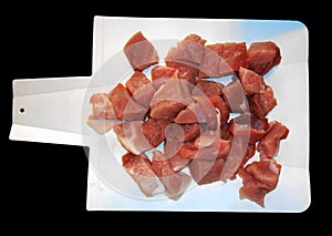 Pork meat isolated on black