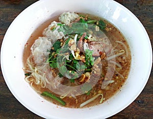 Pork noodle Tom yum, Thai food, Thailand