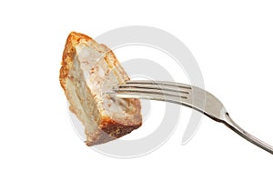 Pork pie on a fork